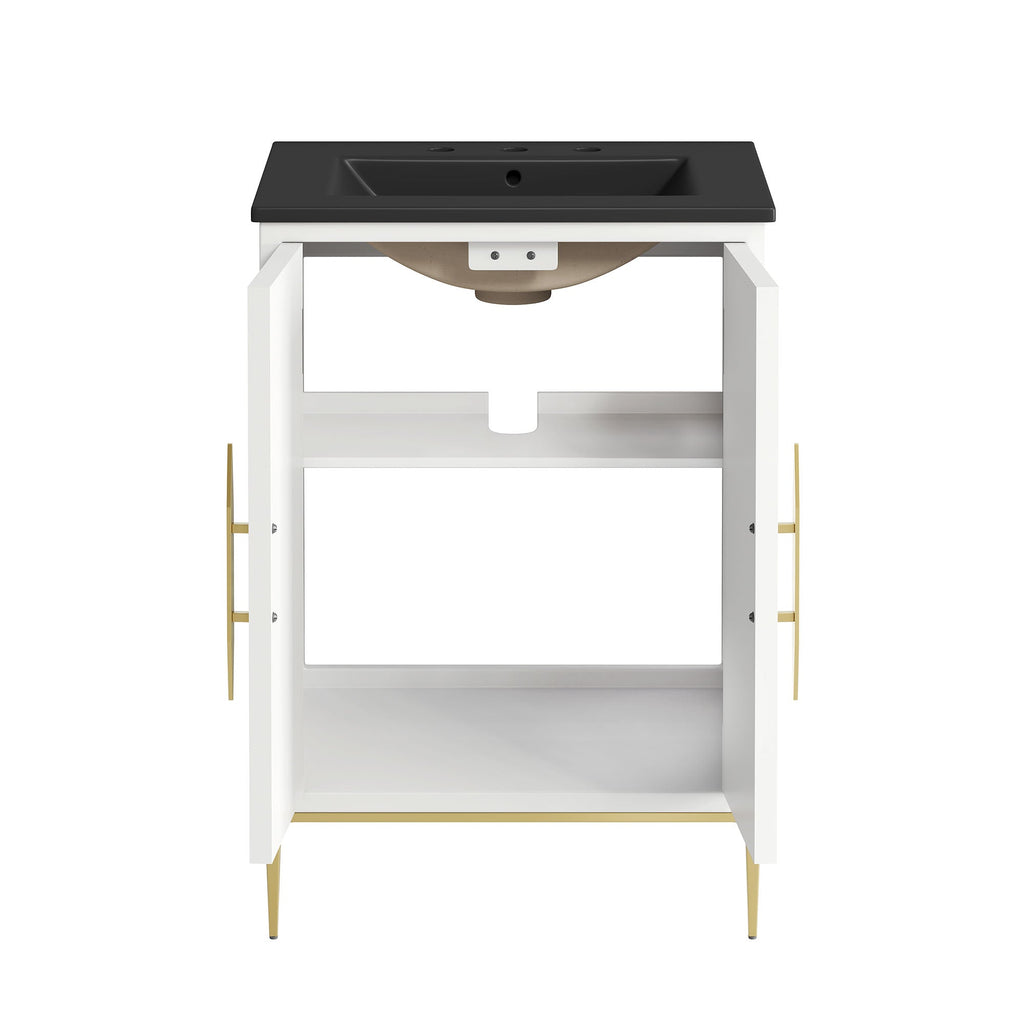 Awaken 24" Bathroom Vanity by Modway - White Black / White White