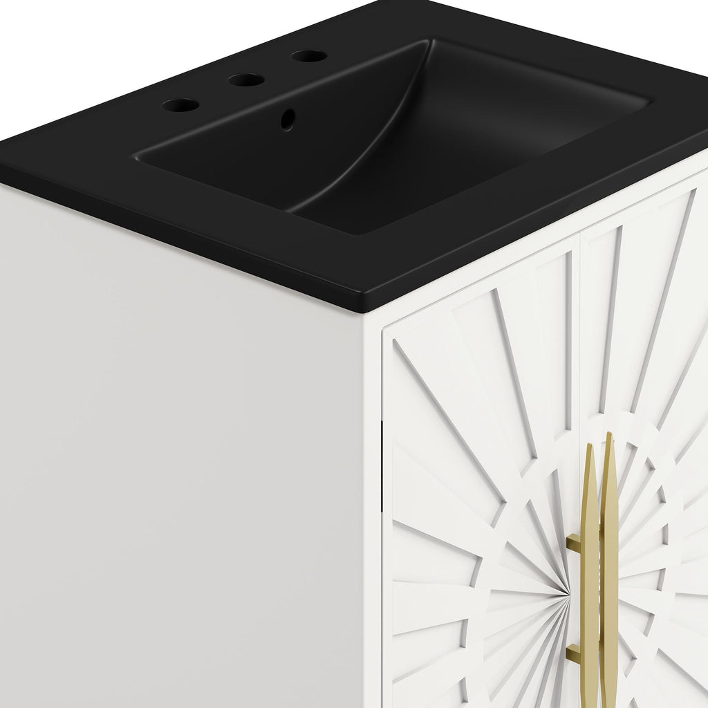 Awaken 24" Bathroom Vanity by Modway - White Black / White White