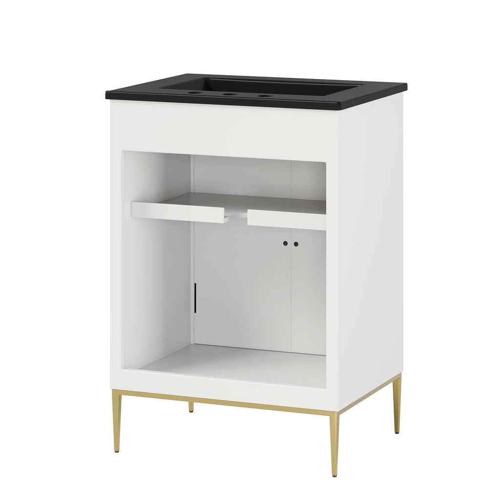 Awaken 24" Bathroom Vanity by Modway - White Black / White White