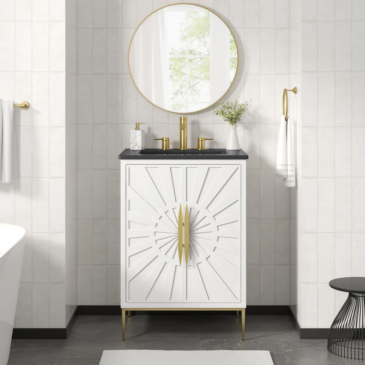 Awaken 24" Bathroom Vanity by Modway - White Black / White White