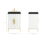 Awaken 24" Bathroom Vanity by Modway - White Black / White White