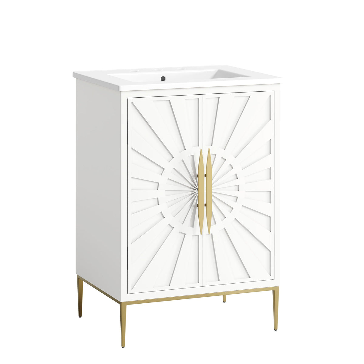 Awaken 24" Bathroom Vanity by Modway - White Black / White White