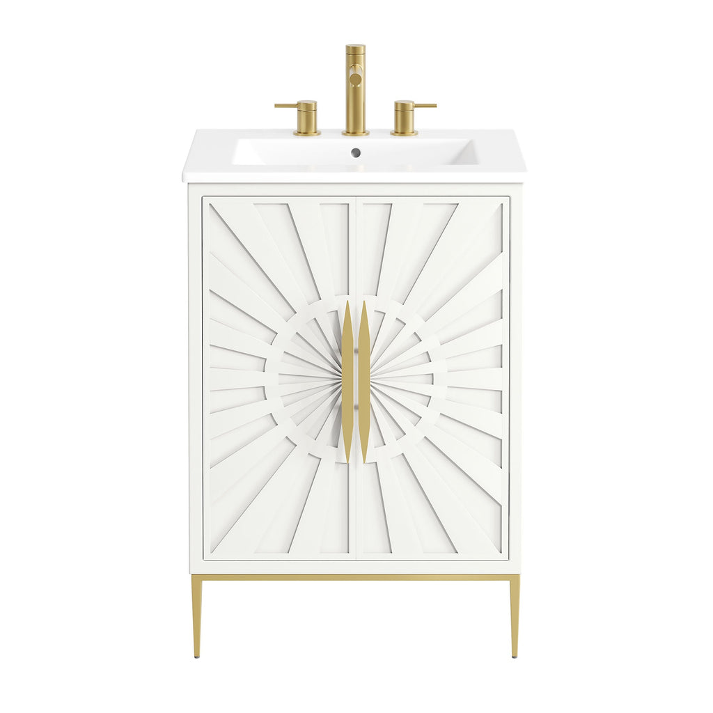 Awaken 24" Bathroom Vanity by Modway - White Black / White White