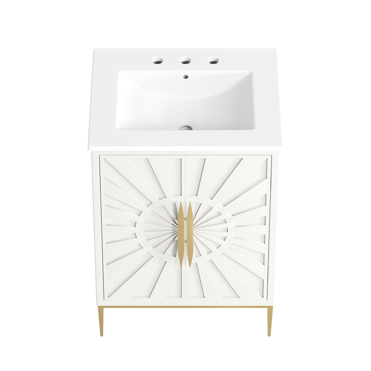 Awaken 24" Bathroom Vanity by Modway - White Black / White White