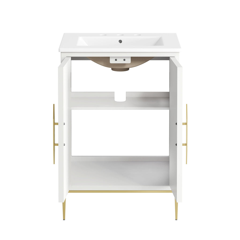 Awaken 24" Bathroom Vanity by Modway - White Black / White White