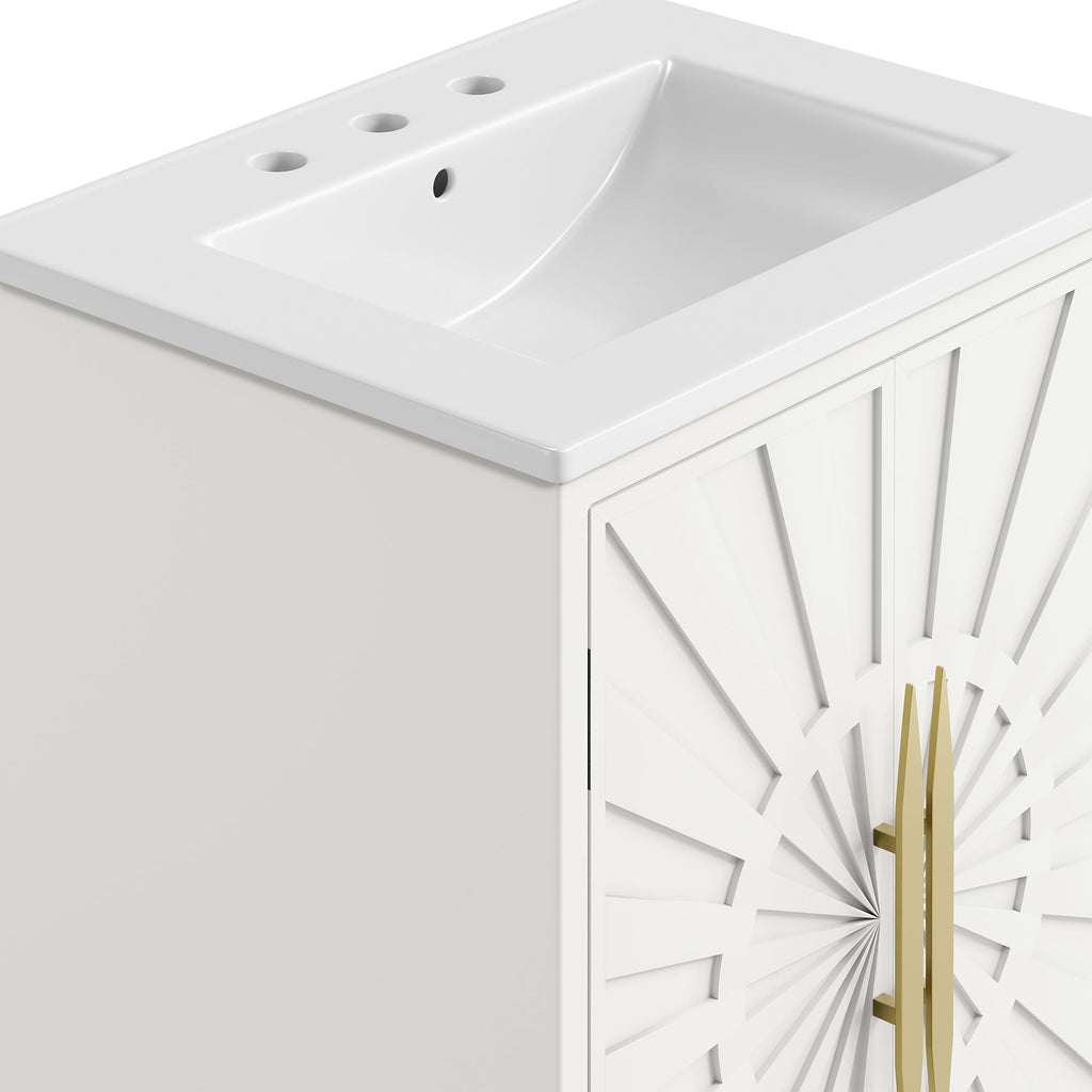 Awaken 24" Bathroom Vanity by Modway - White Black / White White