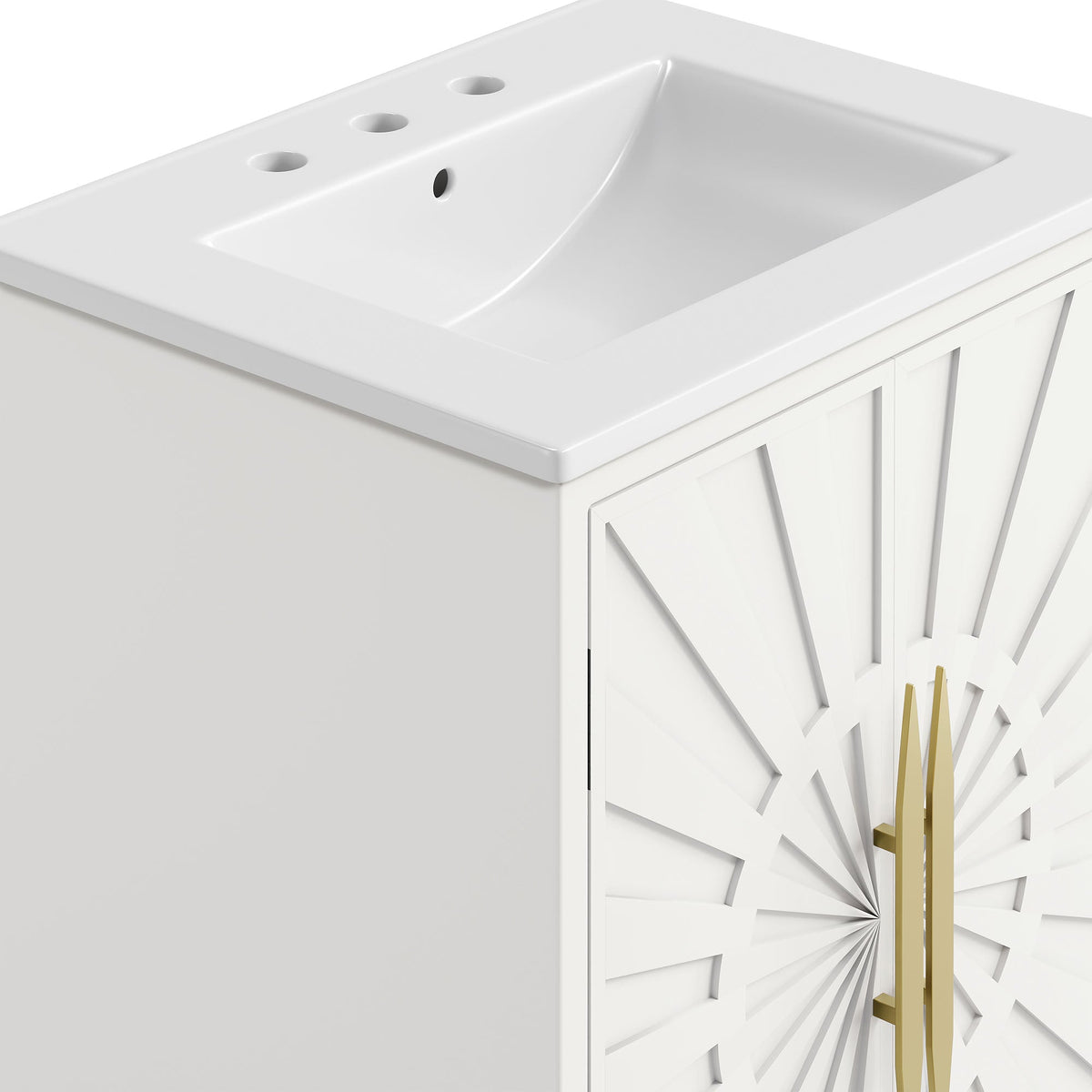 Awaken 24" Bathroom Vanity by Modway - White Black / White White