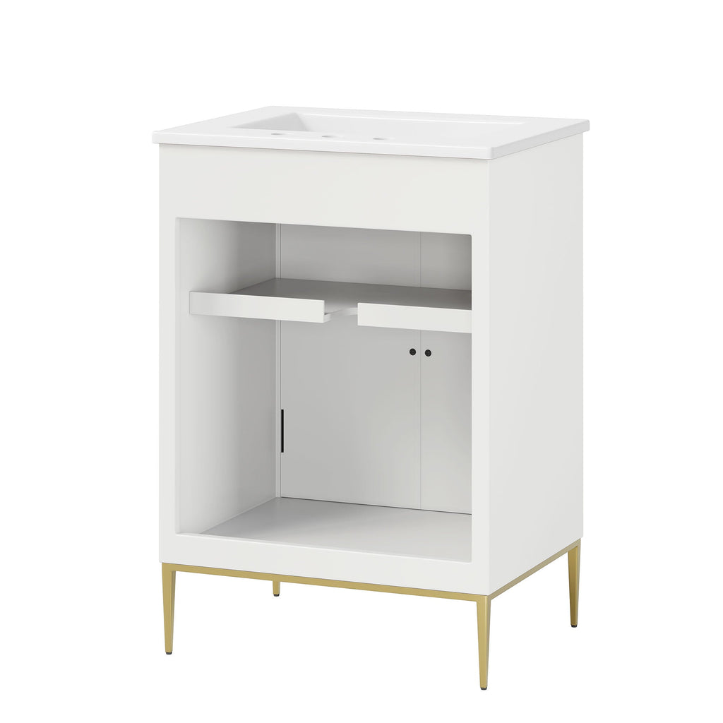 Awaken 24" Bathroom Vanity by Modway - White Black / White White