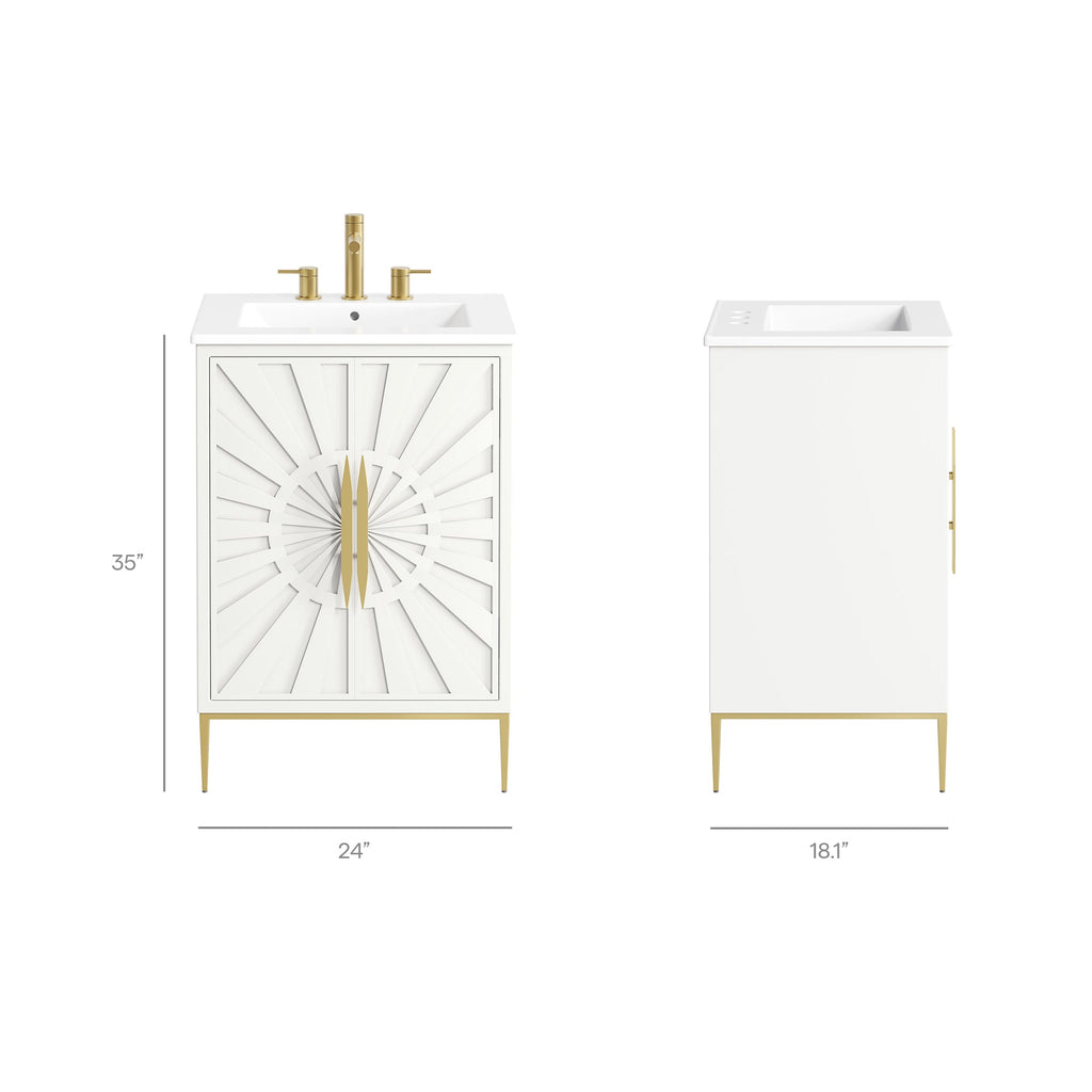 Awaken 24" Bathroom Vanity by Modway - White Black / White White