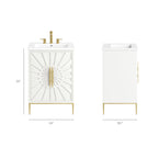 Awaken 24" Bathroom Vanity by Modway - White Black / White White