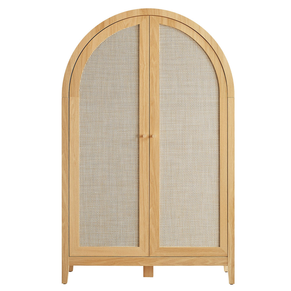 Calista 63 Inch Arched Storage Cabinet With Folding Desk by Modway