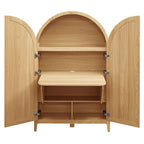 Calista 63 Inch Arched Storage Cabinet With Folding Desk by Modway