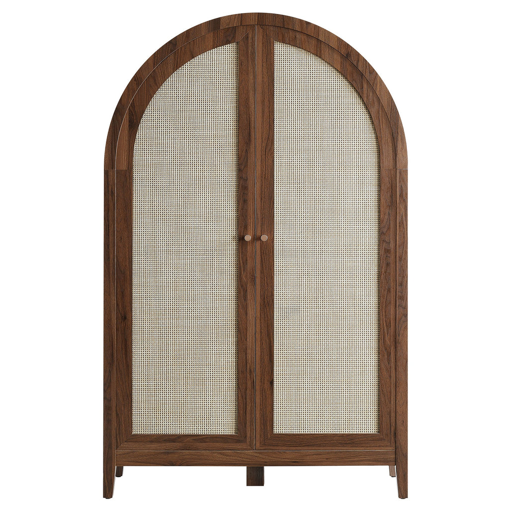 Calista 63 Inch Arched Storage Cabinet With Folding Desk by Modway