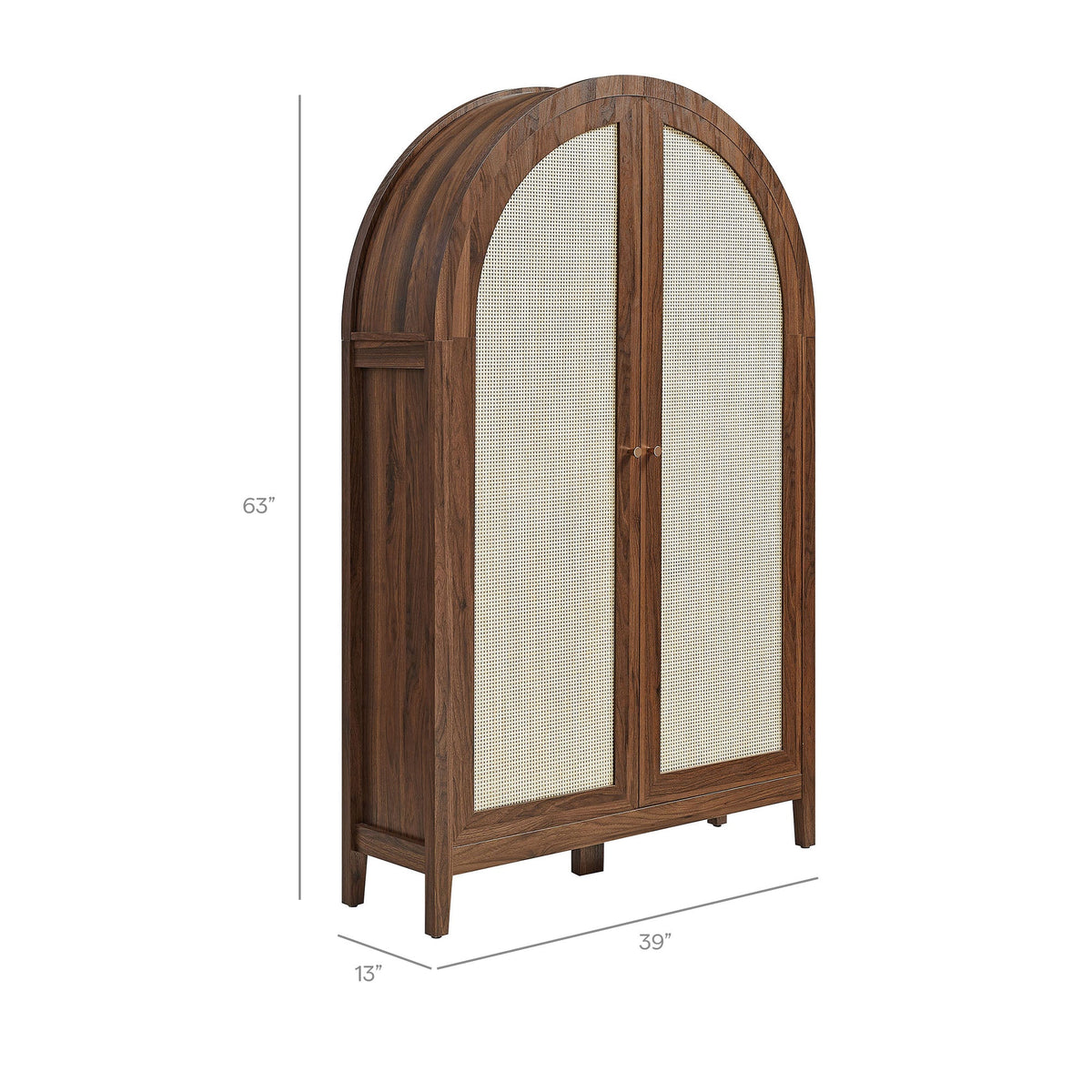 Calista 63 Inch Arched Storage Cabinet With Folding Desk by Modway