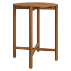Eleni Round 35 Inch Outdoor Patio Teak Wood Round Bar Table by Modway