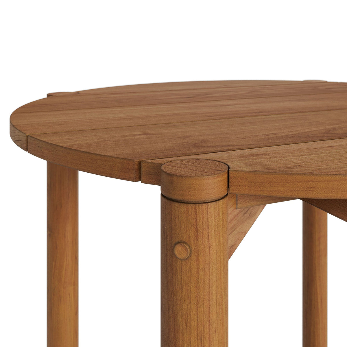 Eleni Round 35 Inch Outdoor Patio Teak Wood Round Bar Table by Modway
