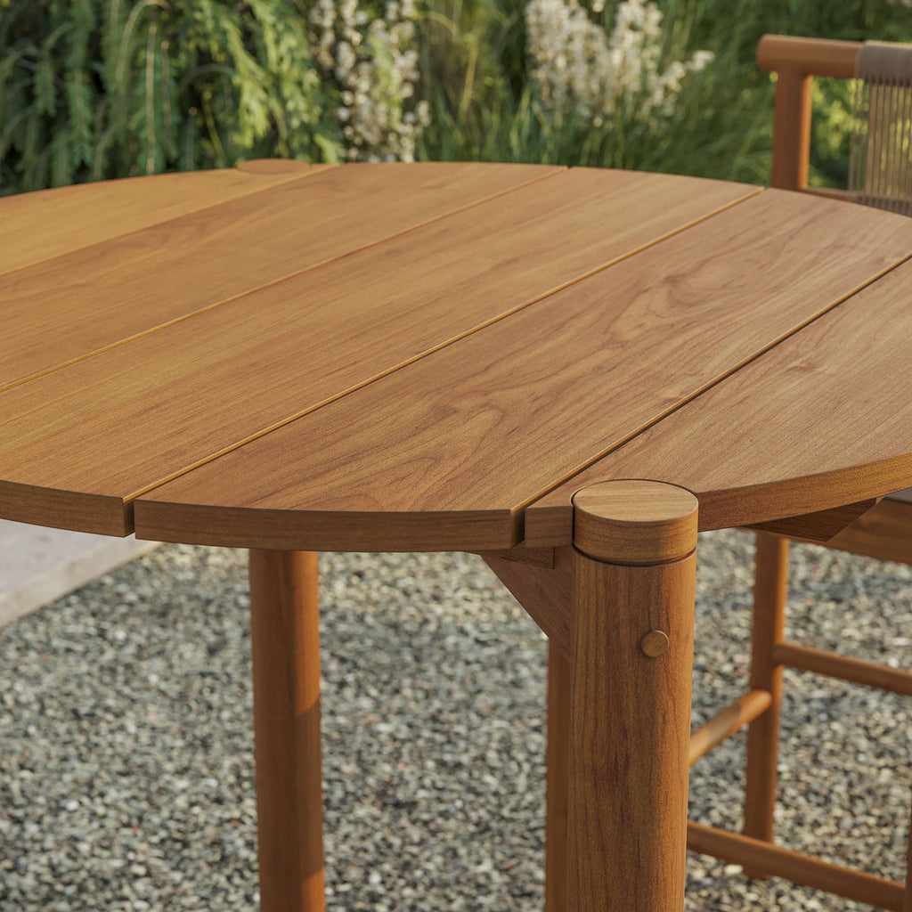 Eleni Round 35 Inch Outdoor Patio Teak Wood Round Bar Table by Modway