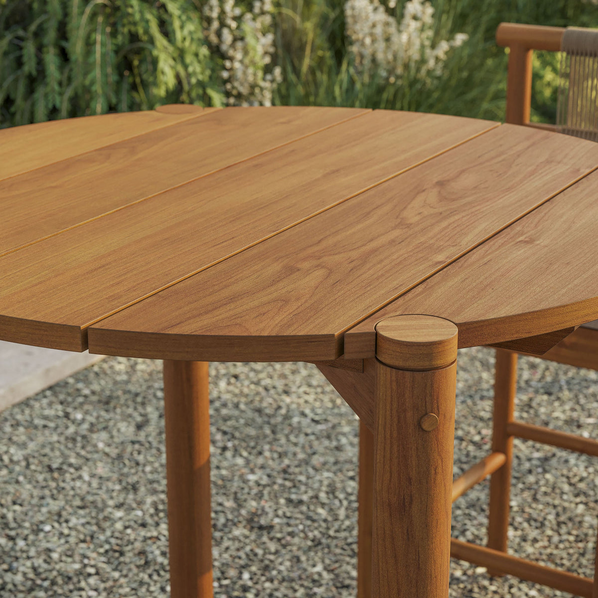 Eleni Round 35 Inch Outdoor Patio Teak Wood Round Bar Table by Modway