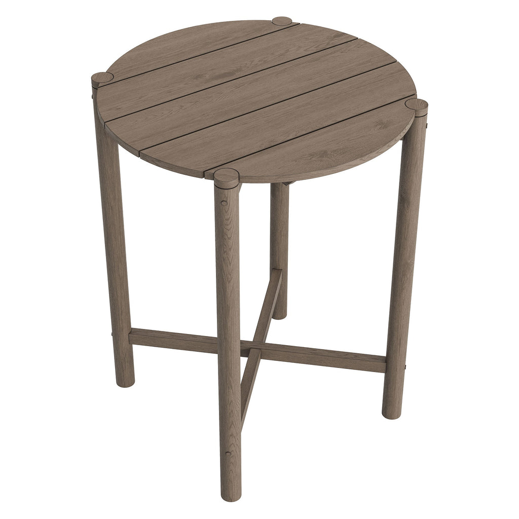 Eleni Round 35 Inch Outdoor Patio Teak Wood Round Bar Table by Modway