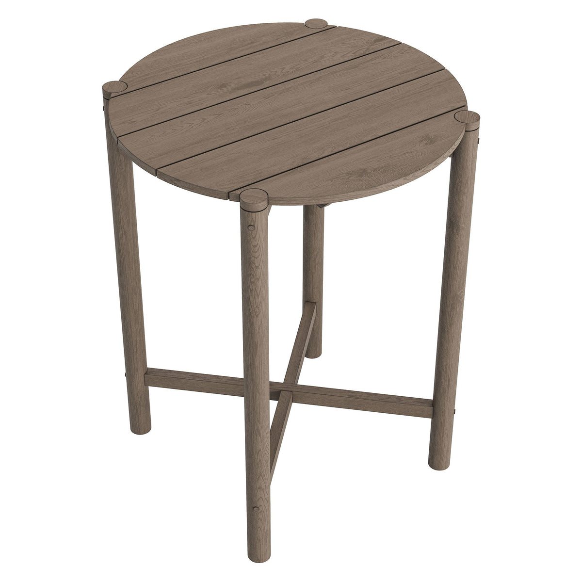 Eleni Round 35 Inch Outdoor Patio Teak Wood Round Bar Table by Modway