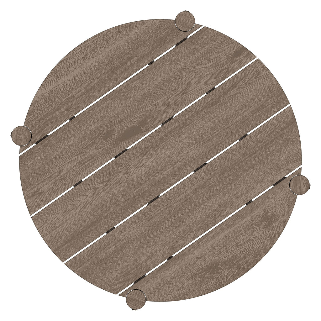 Eleni Round 35 Inch Outdoor Patio Teak Wood Round Bar Table by Modway