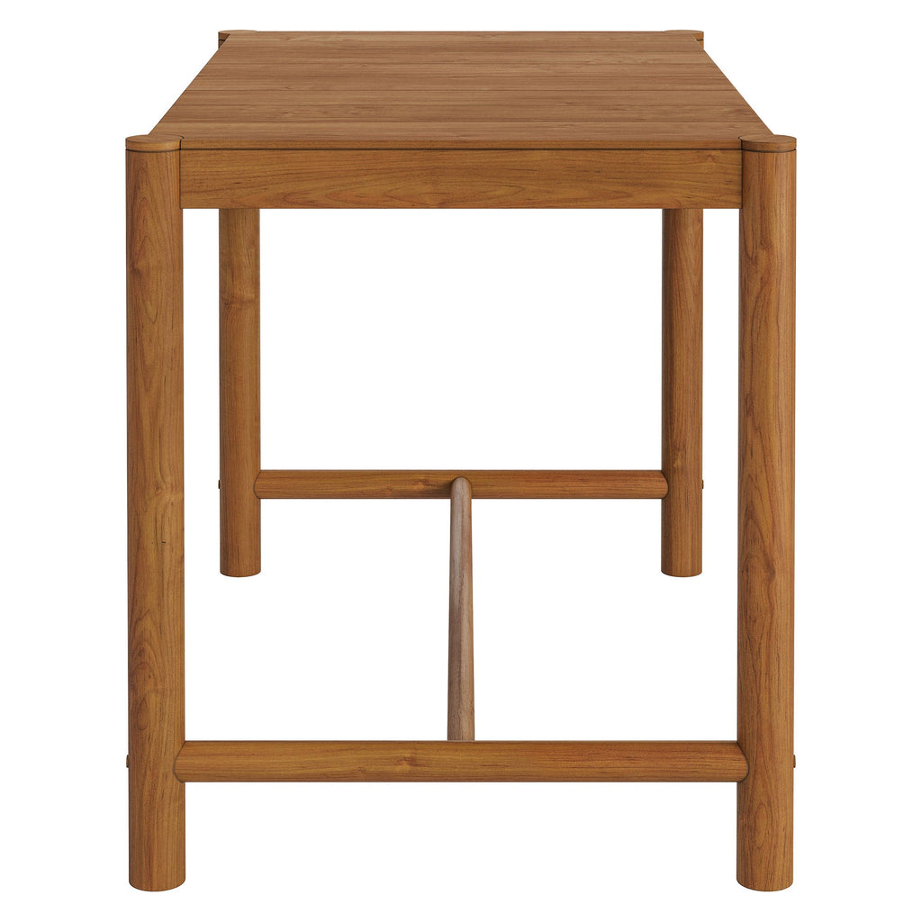 Eleni Rectangle 56-Inch Outdoor Patio Teak Wood Rectangular Bar Table by Modway