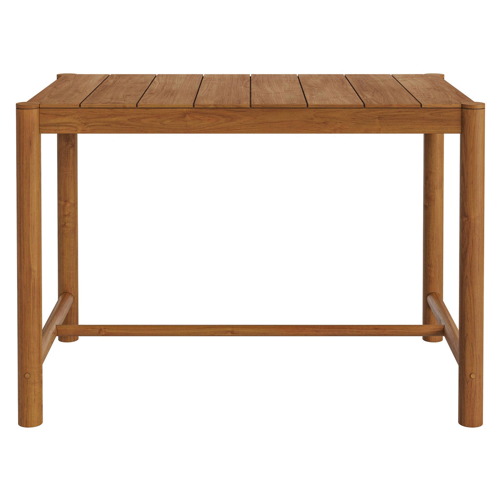 Eleni Rectangle 56-Inch Outdoor Patio Teak Wood Rectangular Bar Table by Modway
