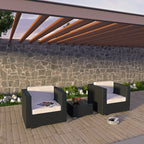 Burrow 3 Piece Outdoor Patio Sofa Set by Modway