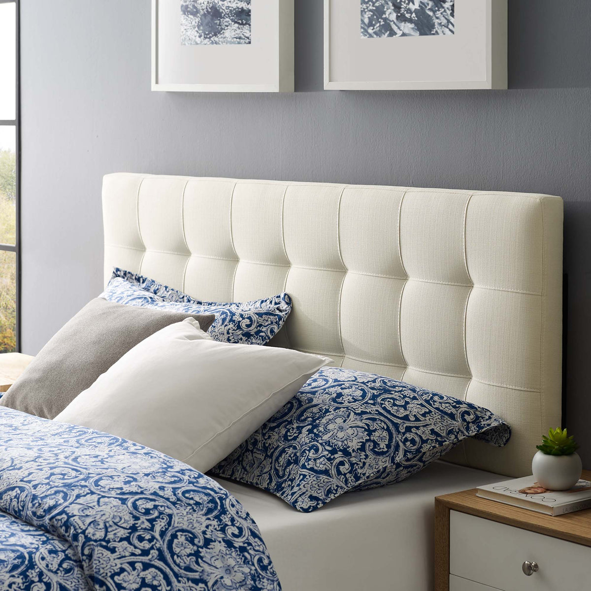 Lily Upholstered Fabric Headboard by Modway