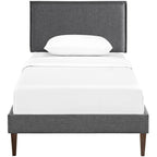 Camille Fabric Twin Platform Bed with Squared Tapered Legs by Modway