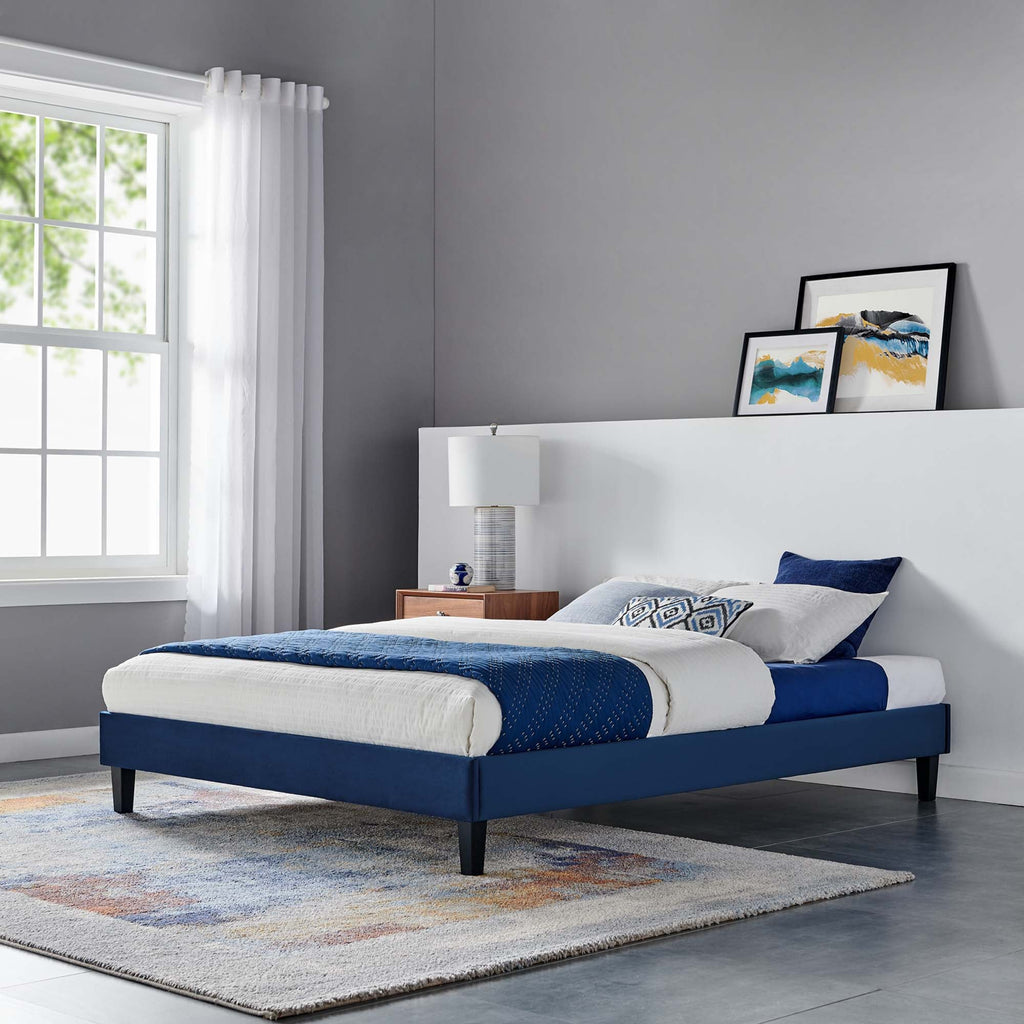 Reign Performance Velvet Platform Bed Frame by Modway