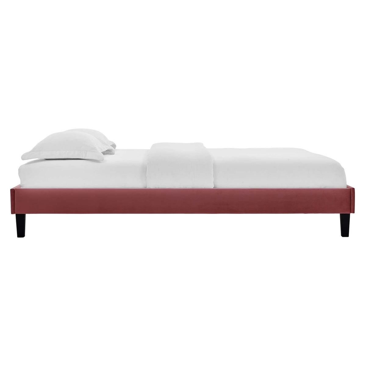 Roxanne Tapered Wood Leg Performance Velvet Queen Platform Bed by Modway