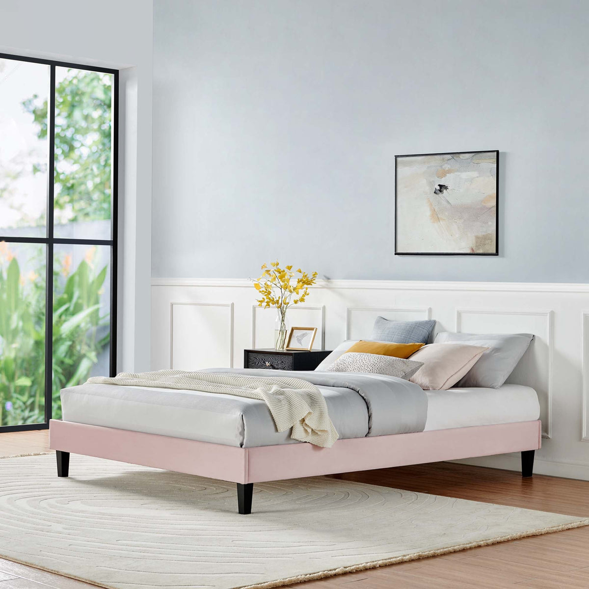 Reign Performance Velvet Platform Bed Frame by Modway