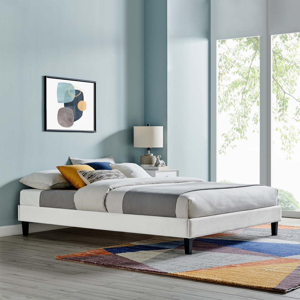 Reign Performance Velvet Platform Bed Frame by Modway