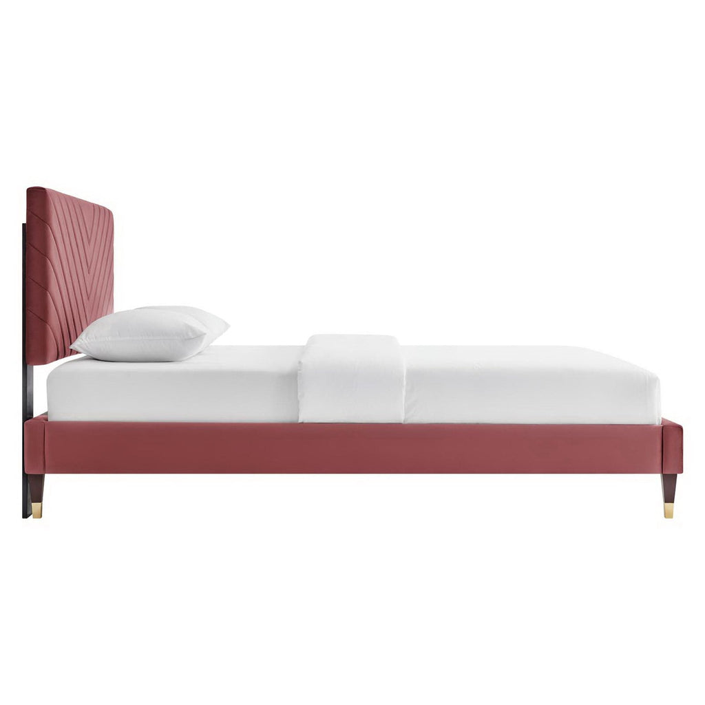 Roxanne Performance Velvet Platform Bed by Modway