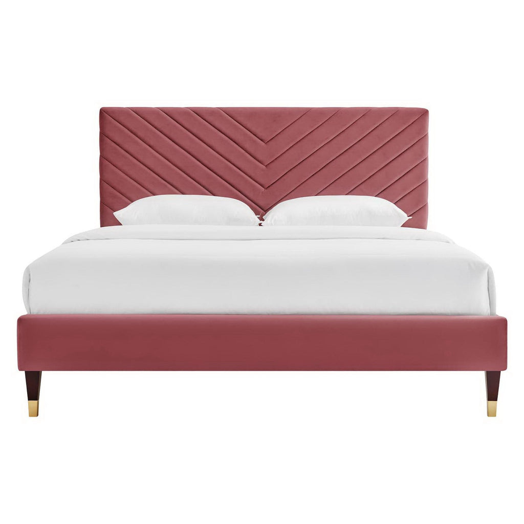 Roxanne Performance Velvet Platform Bed by Modway