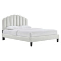 Daisy Tapered Wood Leg Performance Velvet Queen Platform Bed by Modway