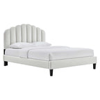 Daisy Tapered Wood Leg Performance Velvet Queen Platform Bed by Modway
