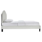 Daisy Tapered Wood Leg Performance Velvet Queen Platform Bed by Modway