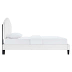 Daisy Tapered Wood Leg Performance Velvet Queen Platform Bed by Modway