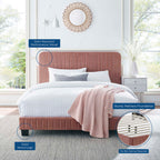 Celine Channel Tufted Performance Velvet Queen Platform Bed by Modway