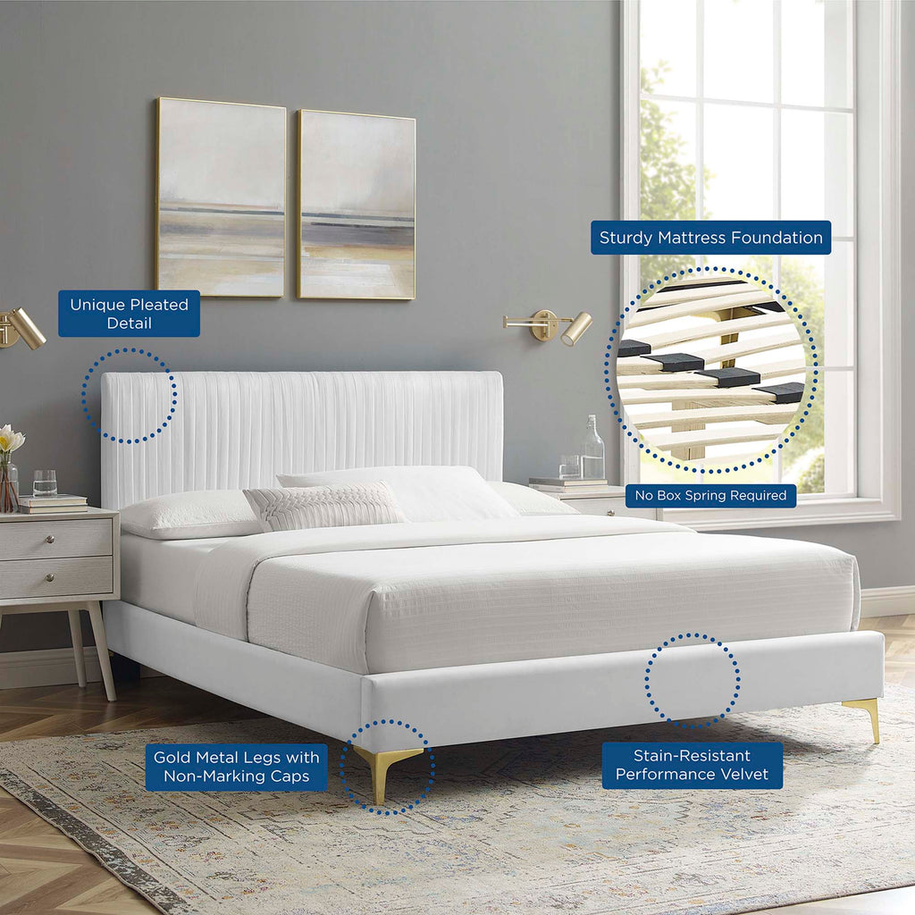 Peyton Performance Velvet Queen Platform Bed by Modway - MOD-6595