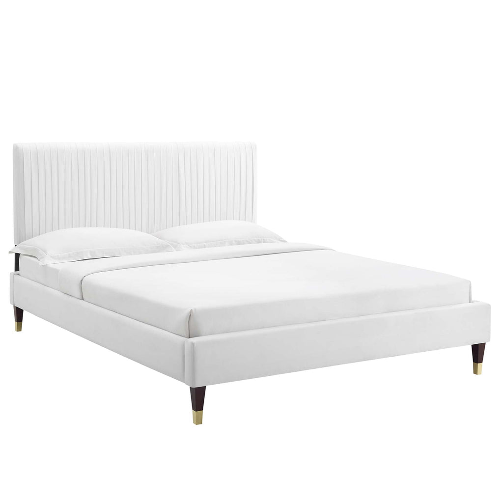Peyton Performance Velvet Queen Platform Bed by Modway - MOD-6596