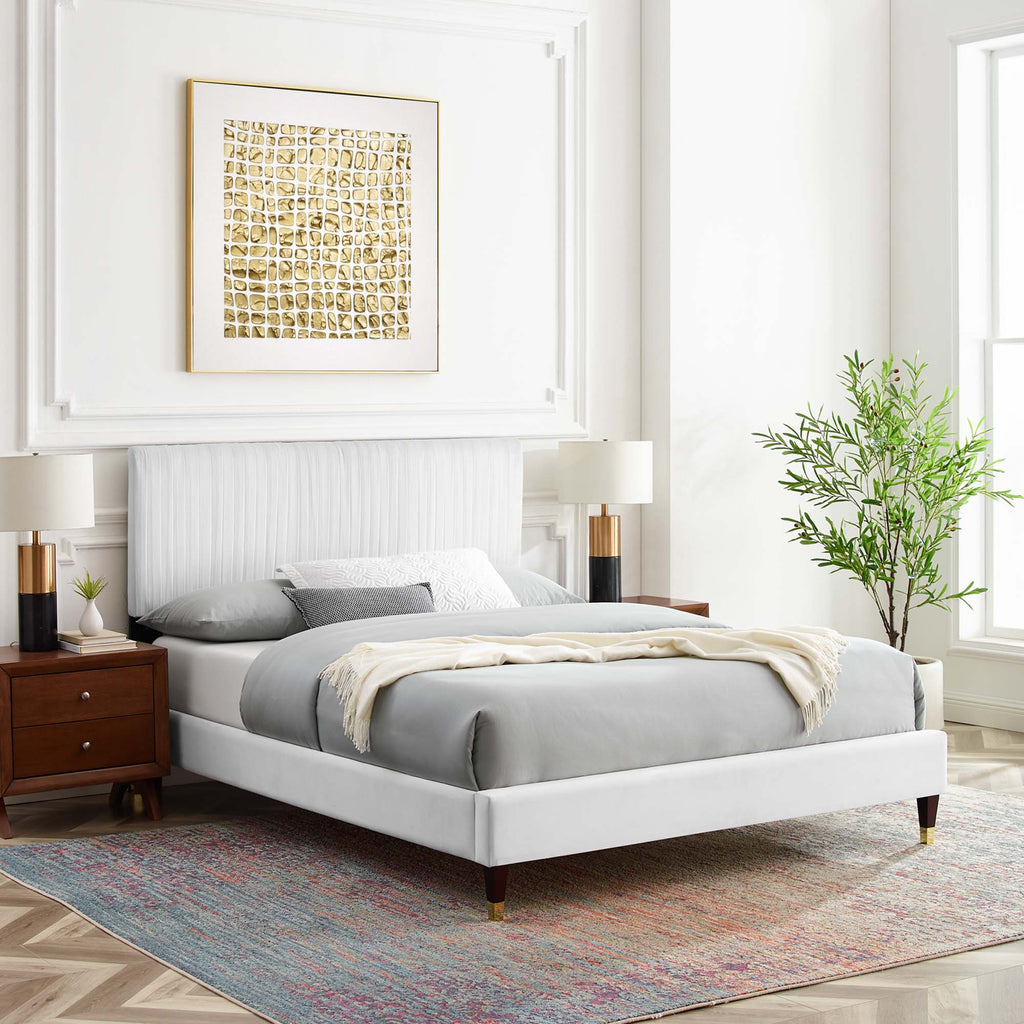 Peyton Performance Velvet Queen Platform Bed by Modway - MOD-6596