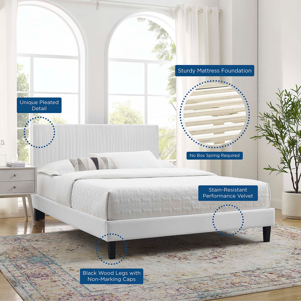 Peyton Performance Velvet Queen Platform Bed by Modway - MOD-6597