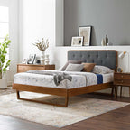 Bridgette Wood King Platform Bed With Angular Frame by Modway