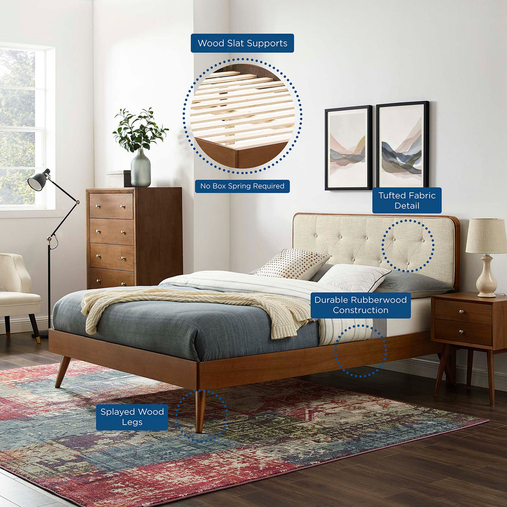 Bridgette Wood King Platform Bed With Splayed Legs by Modway