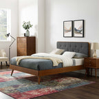 Bridgette Wood King Platform Bed With Splayed Legs by Modway