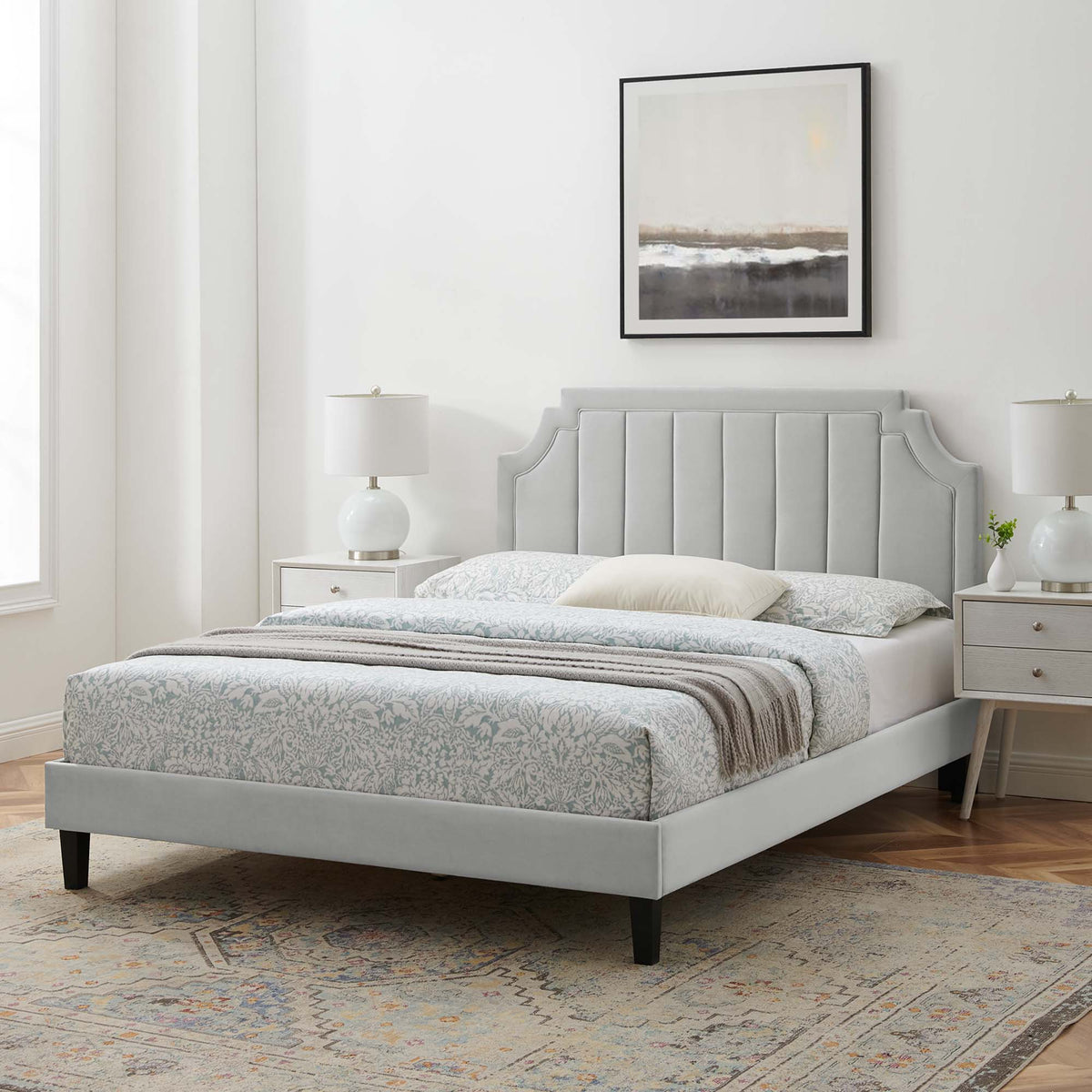 Sienna Performance Velvet Queen Platform Bed by Modway - MOD-6714