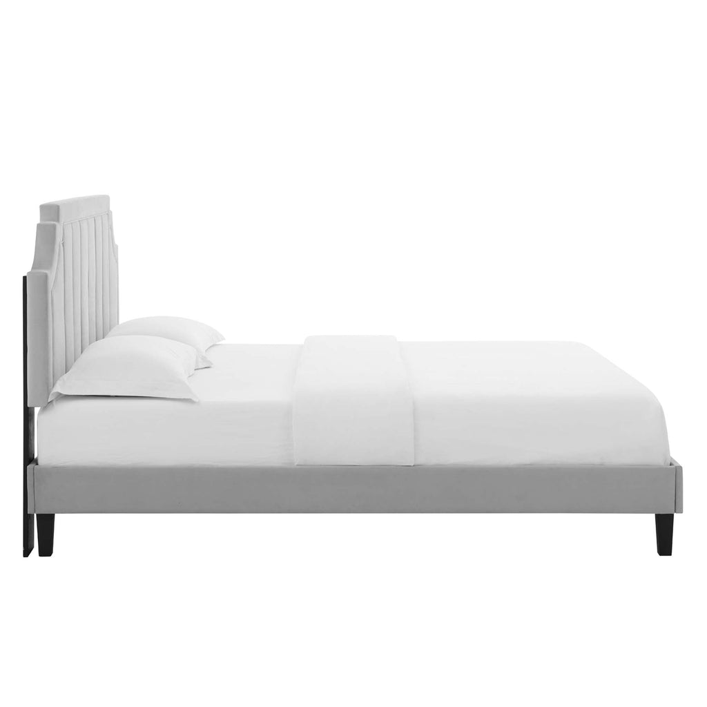 Sienna Performance Velvet Queen Platform Bed by Modway - MOD-6714